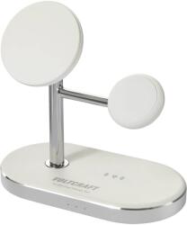 VOLTCRAFT vezetéknélküli indukciós töltő 1, 12 A, fehér/ezüst, VC-MS-Fast Charge 3in1