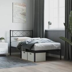 vidaXL fekete fém ágykeret fejtámlával 90 x 190 cm (372269)