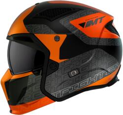 MT Helmets MT Streetfighter SV Totem B4 levehető állú bukósisak fekete-szürke-narancssárga - motozem - 52 440 Ft