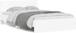 vidaXL fehér ágykeret fejtámlával és LED-del 140 x 190 cm (3207623)