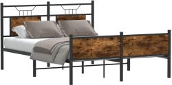 vidaXL füstös tölgy színű szerelt fa ágykeret matrac nélkül 137x190 cm (4106925)