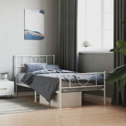 vidaXL fehér fém ágykeret fej- és lábtámlával 100 x 190 cm (355524)