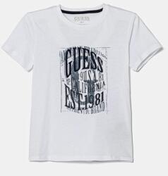 GUESS gyerek pamut póló fehér, nyomott mintás, N5RI19 K8HM4 - fehér 96-104