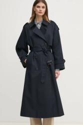 Tommy Hilfiger pamut trencskabát sötétkék, átmeneti, oversize, WW0WW45918 - sötétkék XS/S
