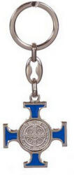 ST. ITA Kulcstartó - Kelta kereszt, Szent Benedek éremmel - 9, 5 cm - kék (21156014_K)