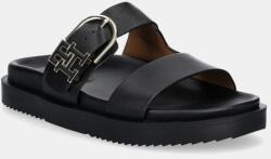Tommy Hilfiger bőr papucs LEATHER SPORTY MULE fekete, női, FW0FW08512 - fekete Női 40