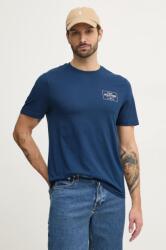Tommy Hilfiger pamut póló sötétkék, férfi, nyomott mintás, MW0MW37454 - sötétkék S
