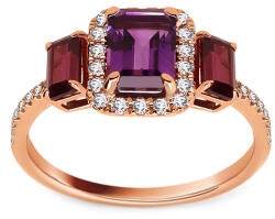 Heratis Forever Ametiszt gyűrű rodolitokkal 1, 81 ct, rózsaszín arany DIHU075R