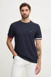 Tommy Hilfiger pamut póló sötétkék, férfi, nyomott mintás, MW0MW38078 - sötétkék XL