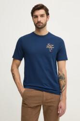 Tommy Hilfiger pamut póló sötétkék, férfi, nyomott mintás, MW0MW38334 - sötétkék XL