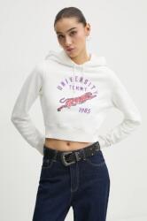 Tommy Hilfiger pamut melegítőfelső fehér, női, nyomott mintás, kapucnis, DW0DW20171 - fehér M