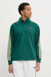 Adidas pamut hosszúujjú Rugby polo zöld, mintás, JC9915 - zöld XL