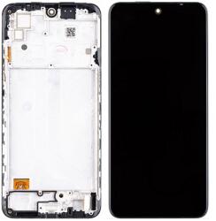 Xiaomi Redmi Note 10 4G/Redmi Note 10S/Poco M5s, LCD kijelző érintőplexivel és előlap kerettel, fekete (GYÁRI)