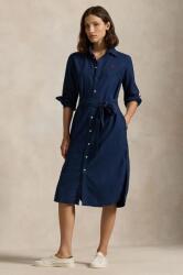 Ralph Lauren pamut ruha sötétkék, midi, egyenes, 211963031 - sötétkék 36