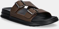 Tommy Hilfiger bőr papucs D DENSITY HILFIGER LTH SAND barna, férfi, FM0FM05414 - barna Férfi 43