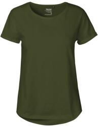 Neutral Női póló felhajtott ujjakkal organikus Fairtrade biopamutból - Military | 2XL (NE-O80012-1000278442)