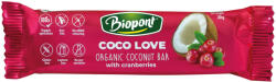 Biopont bio coco love vörösáfonyás kókuszos szelet 30 g (Gluténmentes)