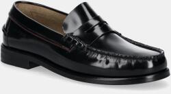 Tommy Hilfiger bőr mokaszin CLASSIC HILFIGER LEATHER LOAFER fekete, férfi, FM0FM05362 - fekete Férfi 44