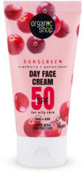 Organic Shop fényvédő nappali arckrém áfonyával és antioxidánsokkal spf50 zsíros bőrre 50 ml
