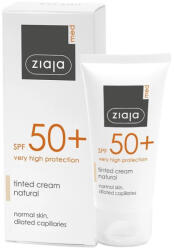 Ziaja napvédő színezett krém, natúr tónus, kitágult hajszáleres bőrre ff50+ 50 ml