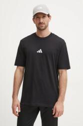 Adidas pamut póló Essential fekete, férfi, sima, JE9024 - fekete M