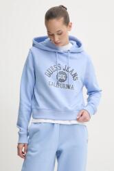 Guess Jeans pamut melegítőfelső női, nyomott mintás, kapucnis, W5RQ29 K68I4 - kék XS