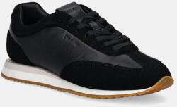 Calvin Klein bőr sportcipő RUNNER LACE UP - LTH SUE MIX fekete, HW0HW02286 - fekete Női 40