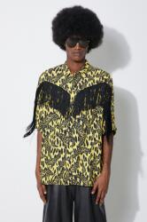Fiorucci ing Banimalier Print Fringed Shirt férfi, sárga, regular, M01FPTSH054VI01YW02 - sárga 52