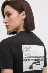 Calvin Klein Jeans pamut póló női, fekete, J20J224986 - fekete L