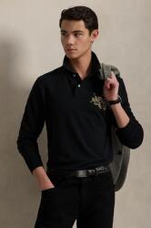 Ralph Lauren pamut hosszúujjú fekete, sima, 710968950 - fekete XL