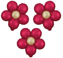 PartyPal Virág, fólia lufi, matt piros, 45 cm, 3 db/cs