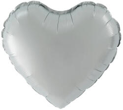 PartyPal Fólia lufi, 45cm, szív, matt ezüst