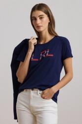 Lauren Ralph Lauren pamut póló női, sötétkék, 200957668 - sötétkék L