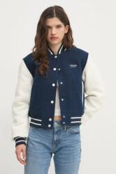 Tommy Jeans bomber dzseki gyapjú keverékből sötétkék, átmeneti, DW0DW19320 - sötétkék M