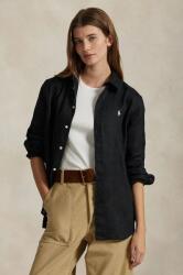 Ralph Lauren len ing galléros, fekete, regular, 211970730 - fekete L