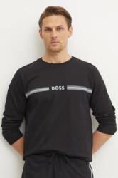 HUGO BOSS pamut melegítőfelső fekete, férfi, nyomott mintás, 50535780 - fekete M