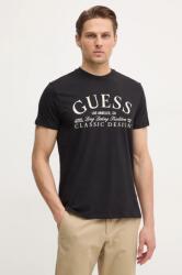 Guess pamut póló fekete, férfi, nyomott mintás, M5RI43 K9RM1 - fekete L