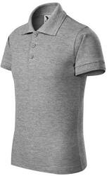 MALFINI 222 Malfini Pique Polo galléros gyerek póló sötétszürke melírozott - 134 cm/8 éves (2221210)