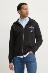 Tommy Hilfiger pamut melegítőfelső fekete, férfi, nyomott mintás, kapucnis, DM0DM21101 - fekete M