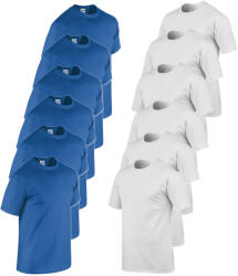 Gildan 12 db-os csomagban Gildan 5000 kereknyakú pamut póló, királykék-fehér-M (GI5000ro-wh-M-12)