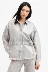 AllSaints pamut farmerdzseki HETTIE szürke, átmeneti, oversize, W106PB - szürke 36