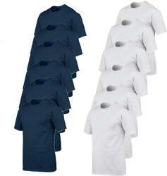 Gildan 12 db-os csomagban Gildan 5000 kereknyakú pamut póló, sötétkék-fehér-M (GI5000nv-wh-M-12)