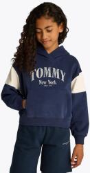 Tommy Hilfiger gyerek melegítőfelső pamutból sötétkék, nyomott mintás, kapucnis, KG0KG08520 - sötétkék 176