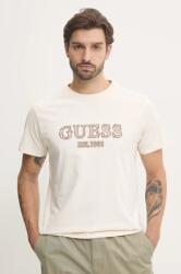 Guess pamut póló bézs, férfi, nyomott mintás, M5RI23 K8FQ4 - bézs L