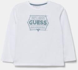 GUESS gyerek pamut hosszú ujjú felső fehér, nyomott mintás, N5RI26 K8HM4 - fehér 88-96