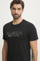 Guess pamut póló fekete, férfi, nyomott mintás, M5RI50 K9RM1 - fekete L