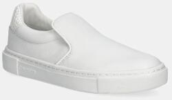 Calvin Klein bőr tornacipő CUPSOLE SLIP ON - WOVEN LTH fehér, női, HW0HW02297 - fehér Női 39