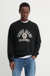 Guess Jeans pamut melegítőfelső fekete, férfi, nyomott mintás, M5RQ40 KCPR1 - fekete S