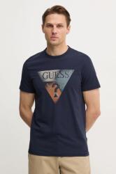 Guess t-shirt sötétkék, férfi, nyomott mintás, M5RI14 J1314 - sötétkék M
