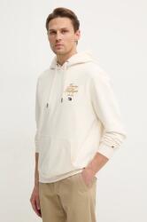 Tommy Hilfiger felső bézs, férfi, nyomott mintás, kapucnis, MW0MW37475 - bézs L